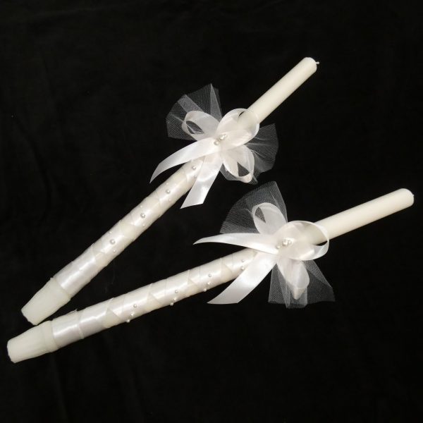 Unity Orthodox wedding candles in ivory.