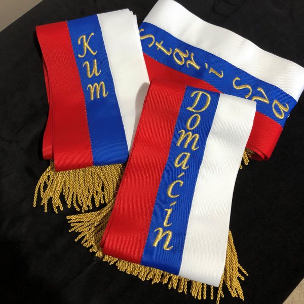 Set of embroidered Serbian wedding sashes